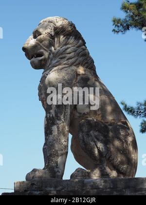 Il Leone Di Amphipolis. Monumento funerario o trionfale del 4th secolo a.C. Forse onorando un generale di Alessandro il Grande - forse Laomedon. Foto Stock