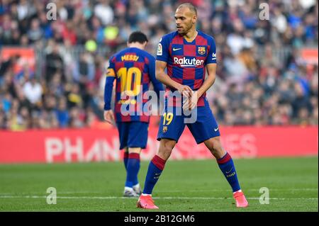 Barcellona, Spagna. 22nd Feb, 2020. Martin Braithwaite del FC Barcelona durante la partita della Liga tra il FC Barcelona e lo SD Eibar al Camp Nou del 22 febbraio 2020 a Barcellona, Spagna. Credit: Dax Images/Alamy Live News Foto Stock