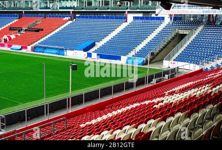 Vista sul moderno parco giochi dello stadio FC Red Bulls di Salisburgo Foto Stock