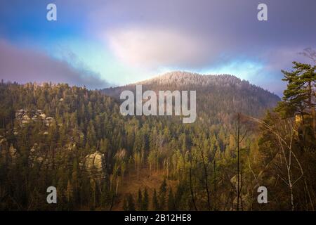 Montagne Zittau nell'alta Lusazia Foto Stock