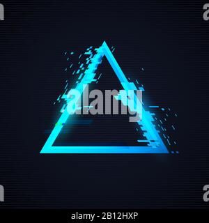 Cornice triangolare glitch. Segnale TV distorto. Immagine vettoriale Illustrazione Vettoriale