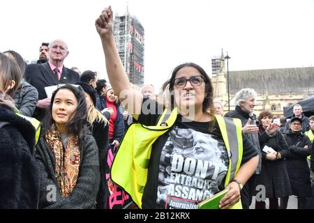 Londra, Regno Unito. 22nd Feb 2020. Centinaia Di Proteste contro Julian Assange Extradition Free speech non è Un Crimine, il 22th Feb 2020 a Londra, UK Credit: Picture Capital/Alamy Live News Foto Stock