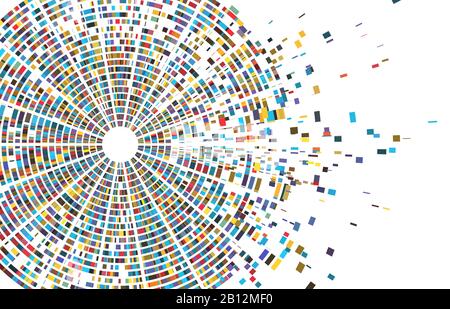 Infografica sul test del DNA. Mappa della sequenza del genoma, architettura del cromosoma e illustrazione del vettore di dati astratti del diagramma di sequenziamento genetico Illustrazione Vettoriale