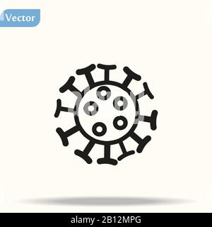Romanzo del virus Corona - 2019-nCoV, epidemia di virus WUHAN focolaio. Trasmissione, incubazione, vettore del virus corona, icona del virus corona isolato con bianco Illustrazione Vettoriale
