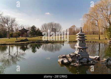 Giardino della Luna Reclauso,Giardino Cinese,Giardini del mondo al Parco Ricreativo Marzahn,Berlino,Germania,Europa Foto Stock