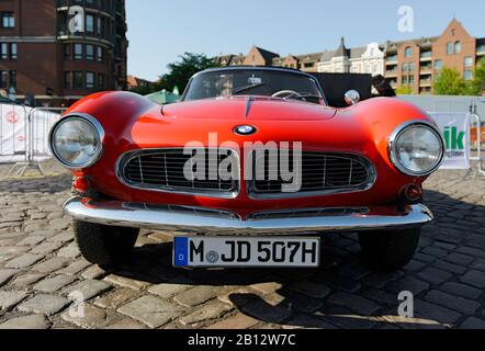 Dettaglio,BMW 507 auto d'epoca,Classic Rally Amburgo a Berlino,mercato del pesce,Amburgo,Germania,Europa Foto Stock