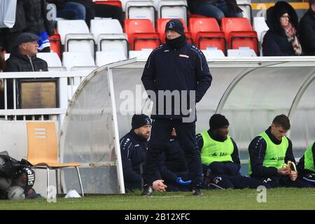 Hartlepool, Regno Unito. 22nd Feb, 2020. Hartlepool United Assistant manager Joe Parkinson durante la partita della Vanarama National League tra Hartlepool United e Notts County a Victoria Park, Hartlepool il sabato 22nd febbraio 2020. (Credit: Mark Fletcher | MI News) La Fotografia può essere utilizzata solo per scopi editoriali di giornali e/o riviste, licenza richiesta per uso commerciale Credit: Mi News & Sport /Alamy Live News Foto Stock