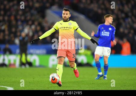 Leicester, Regno Unito. 22nd Feb, 2020. Nicolas Otamendi (30) di Manchester City durante la partita della Premier League tra Leicester City e Manchester City al King Power Stadium di Leicester sabato 22nd febbraio 2020. (Credit: Jon Hobley | MI News) La Fotografia può essere utilizzata solo per scopi editoriali di giornali e/o riviste, licenza richiesta per uso commerciale Credit: Mi News & Sport /Alamy Live News Foto Stock