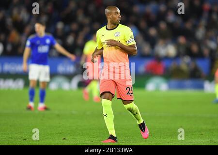 Leicester, Regno Unito. 22nd Feb, 2020. Fernandinho (25) di Manchester City durante la partita della Premier League tra Leicester City e Manchester City al King Power Stadium, Leicester sabato 22nd febbraio 2020. (Credit: Jon Hobley | MI News) La Fotografia può essere utilizzata solo per scopi editoriali di giornali e/o riviste, licenza richiesta per uso commerciale Credit: Mi News & Sport /Alamy Live News Foto Stock