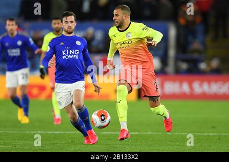 Leicester, Regno Unito. 22nd Feb, 2020. Kyle Walker (2) di Manchester City durante la partita della Premier League tra Leicester City e Manchester City al King Power Stadium di Leicester sabato 22nd febbraio 2020. (Credit: Jon Hobley | MI News) La Fotografia può essere utilizzata solo per scopi editoriali di giornali e/o riviste, licenza richiesta per uso commerciale Credit: Mi News & Sport /Alamy Live News Foto Stock