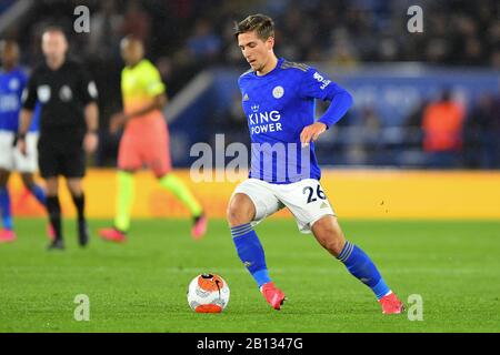 Leicester, Regno Unito. 22nd Feb, 2020. Dennis Praet (26) di Leicester City durante la partita della Premier League tra Leicester City e Manchester City al King Power Stadium, Leicester sabato 22nd febbraio 2020. (Credit: Jon Hobley | MI News) La Fotografia può essere utilizzata solo per scopi editoriali di giornali e/o riviste, licenza richiesta per uso commerciale Credit: Mi News & Sport /Alamy Live News Foto Stock