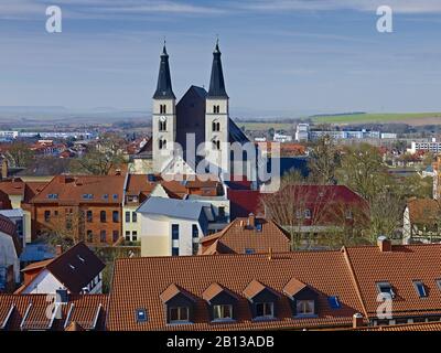 Cattedrale di Nordhäuser alla Santa Croce sul centro storico, Nordhausen, Turingia, Germania Foto Stock