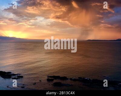 Tramonto A Punta Ballena, Punta Del Este, Uruguay Foto Stock