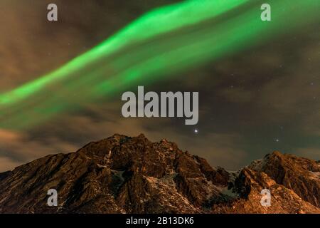 Aurora Su Andenes,Andøya Island,Vesterålen,Norvegia Foto Stock