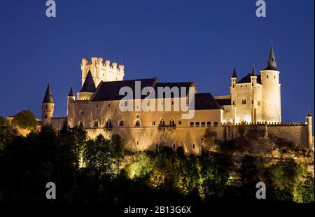 Castello di El Alcazar. Segovia, provincia di Castilla y Leon. Spagna Foto Stock