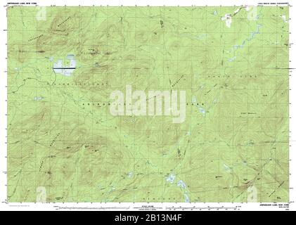 Vista molto dettagliata della mappa topografica del 1978 per Ampersand Lake, NY Foto Stock