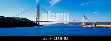Yavuz Sultan Selim Bridge In Costruzione, Poyrazkoy, Istanbul, Turchia Foto Stock