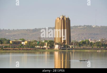 Pescatori nel fiume Niger a Bamako, Mali Foto Stock