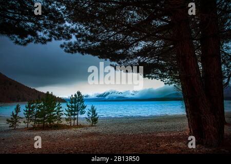 bella panoramica del lago tekapo southland nuova zelanda Foto Stock