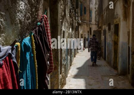 Strade della Medina di Essaouira, Marocco Foto Stock
