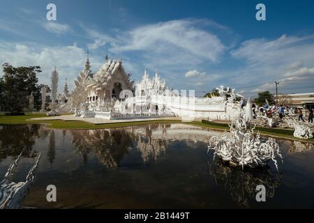 Wat Rong Khun tempio, Chiang Rai, Thailandia Foto Stock