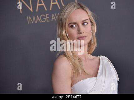 Brie Larson arriva al 51st NAACP Image Awards che si è tenuto al Pasadena Civic Auditorium di Pasadena, CA sabato 22 febbraio 2020. (Foto di Slanlee B. Mirador/Sipa USA) Foto Stock