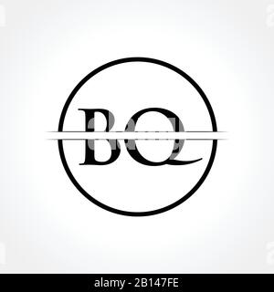 Logo Iniziale Della Lettera Bq Con Modello Vettoriale Per La Tipografia Creativa Di Un'Azienda Moderna. Creative Abstract Letter Bq Logo Design Illustrazione Vettoriale