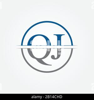 Lettera Iniziale Del Monogramma Modello Vettoriale Del Logo Qj. Logo Qj Letter Illustrazione Vettoriale