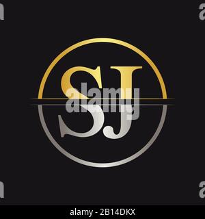Lettera Iniziale Sj Logo Design Vector Template. Logo Lettera Sj Illustrazione Vettoriale