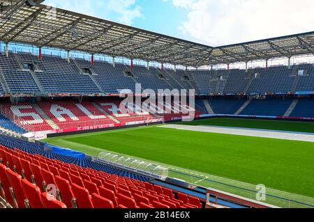 Vista sul moderno parco giochi dello stadio FC Red Bulls di Salisburgo Foto Stock