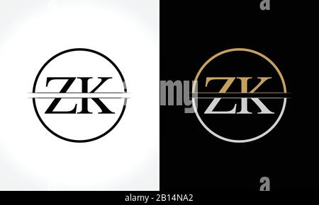 Modello Iniziale Del Vettore Di Disegno Con Logo Zk. Lettera Creativa Zk Business Logo Illustrazione Vettoriale Illustrazione Vettoriale