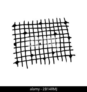 Tappeto di bambù. Materiale ecocompatibile. Illustrazione in bianco e nero su sfondo bianco in stile doodle Illustrazione Vettoriale