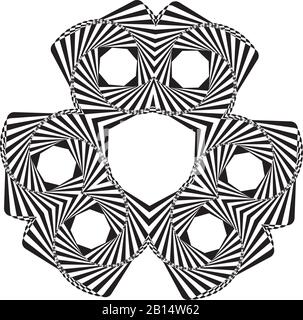 Illusione ottica elemento floreale astratto per design creativo Illustrazione Vettoriale