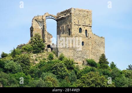 Zuccarello Burg - castello di Zuccarello 01 Foto Stock