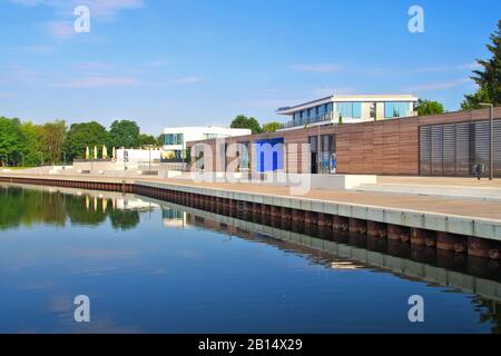 Senftenberg harbour Brandeburgo nella Germania, Lusatian Lake District Foto Stock