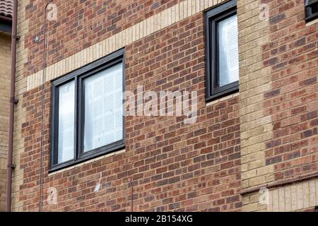 31 Priory Court, Roots Hall Drive, Southend-On-Sea, Essex – scena del fatale pugnale di 36 anni Courtney Valentine-Brown Foto Stock