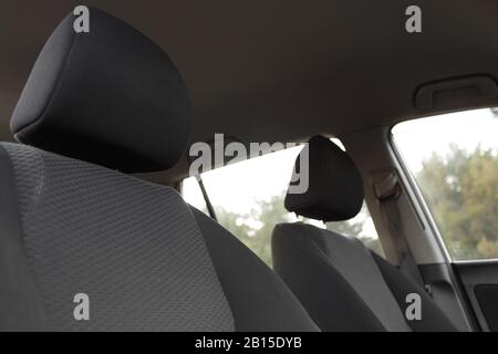 Per interni auto, parte dei sedili anteriori, chiudi Foto Stock