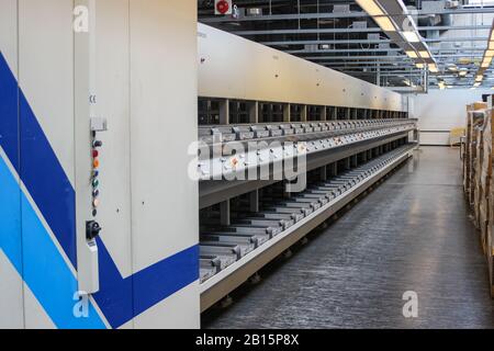 Müller smistatrice a lettere piatte Martin o smistatrice tascabile in un centro postale Foto Stock