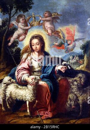 Divina Pastora 1758 di Alonso Miguel de Tovar 1678-1752 Spagna, spagnolo. Foto Stock