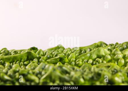 Una bella zucca verde amara con buona texture Foto Stock