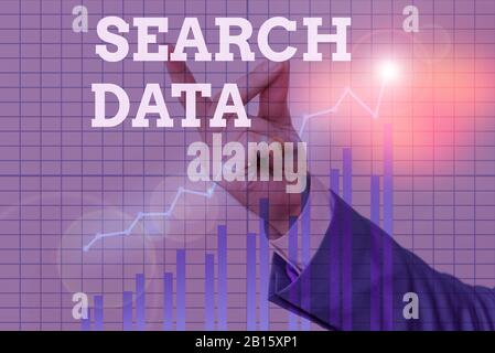 Segno di testo che mostra i dati della ricerca. Business photo testo recupero efficiente di specifici elementi da un insieme di elementi Foto Stock