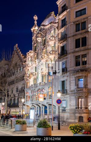 Casa Batllo, Barcellona, in Catalogna, Spagna Foto Stock