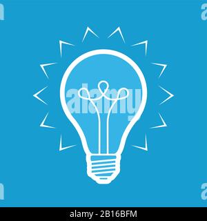 Lampadina, simbolo. Illustrazione vettoriale dell'idea di innovazione elettrica Illustrazione Vettoriale