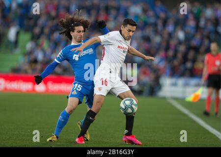 Madrid, Spagna. 23rd Feb, 2020. DURANTE LA PARTITA GETAFE CONTRO SIVIGLIA A ALFONSO PEREZ COLISEUM. Domenica, 23 FEBBRAIO 2020 Credit: Cordon PRESS/Alamy Live News Foto Stock