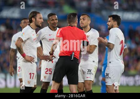 Madrid, Spagna. 23rd Feb, 2020. DURANTE LA PARTITA GETAFE CONTRO SIVIGLIA A ALFONSO PEREZ COLISEUM. Domenica, 23 FEBBRAIO 2020 Credit: Cordon PRESS/Alamy Live News Foto Stock