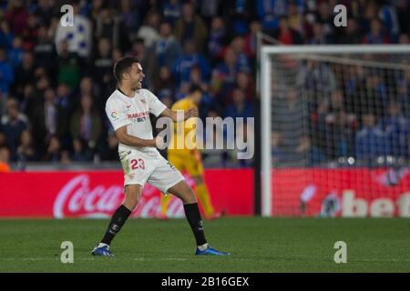 Madrid, Spagna. 23rd Feb, 2020. DURANTE LA PARTITA GETAFE CONTRO SIVIGLIA A ALFONSO PEREZ COLISEUM. Domenica, 23 FEBBRAIO 2020 Credit: Cordon PRESS/Alamy Live News Foto Stock