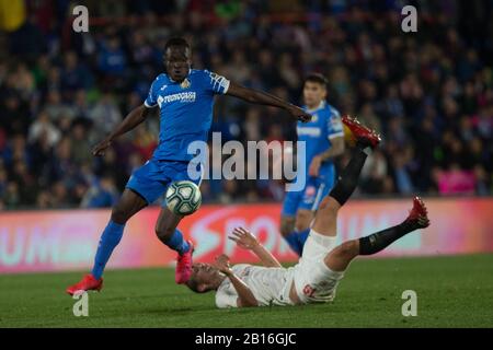 Madrid, Spagna. 23rd Feb, 2020. DURANTE LA PARTITA GETAFE CONTRO SIVIGLIA A ALFONSO PEREZ COLISEUM. Domenica, 23 FEBBRAIO 2020 Credit: Cordon PRESS/Alamy Live News Foto Stock