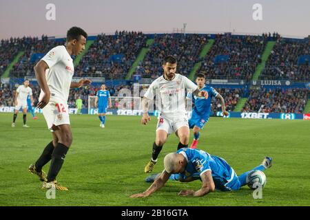 Madrid, Spagna. 23rd Feb, 2020. DURANTE LA PARTITA GETAFE CONTRO SIVIGLIA A ALFONSO PEREZ COLISEUM. Domenica, 23 FEBBRAIO 2020 Credit: Cordon PRESS/Alamy Live News Foto Stock