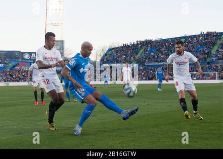 Madrid, Spagna. 23rd Feb, 2020. DURANTE LA PARTITA GETAFE CONTRO SIVIGLIA A ALFONSO PEREZ COLISEUM. Domenica, 23 FEBBRAIO 2020 Credit: Cordon PRESS/Alamy Live News Foto Stock