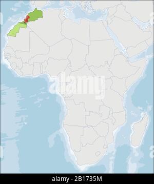 Regno del Marocco posizione sulla mappa Africa Illustrazione Vettoriale